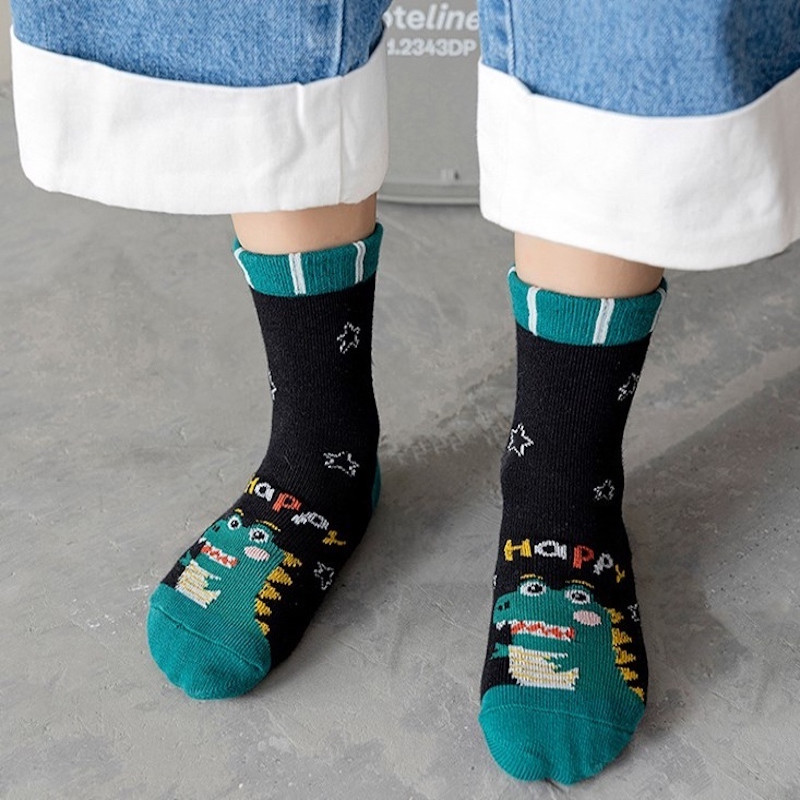 Boys Dinosaur 3-5 years Summer Cotton Socks Set of 5 Pairs KS61